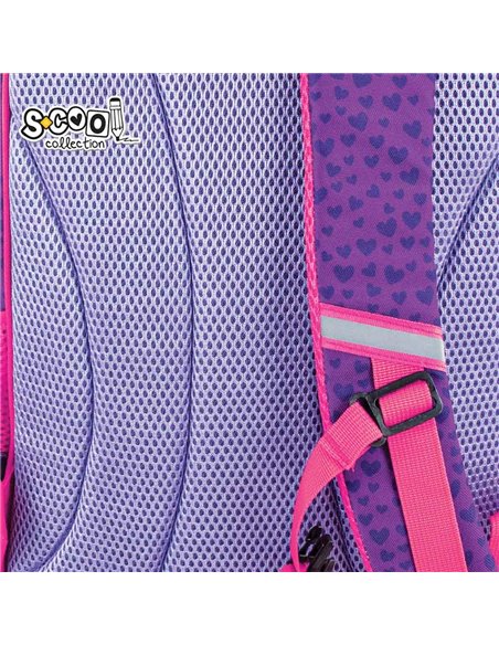 Ghiozdan scoala ergonomic 3D S-COOL SC2650, Motiv heart