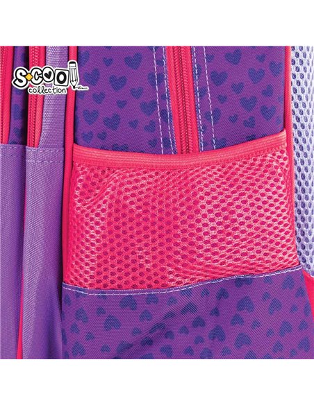 Ghiozdan scoala ergonomic 3D S-COOL SC2650, Motiv heart