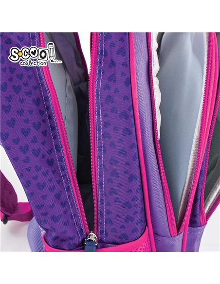 Ghiozdan scoala ergonomic 3D S-COOL SC2650, Motiv heart