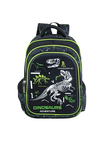 Ghiozdan scoala ergonomic 3D S-COOL SC2652, Motiv dinosaurs