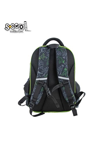 Ghiozdan scoala ergonomic 3D S-COOL SC2652, Motiv dinosaurs