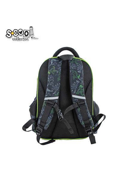 Ghiozdan scoala ergonomic 3D S-COOL SC2652, Motiv dinosaurs