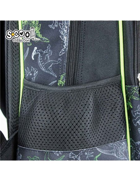 Ghiozdan scoala ergonomic 3D S-COOL SC2652, Motiv dinosaurs