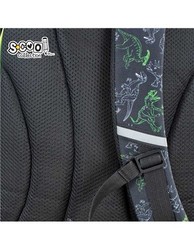 Ghiozdan scoala ergonomic 3D S-COOL SC2652, Motiv dinosaurs