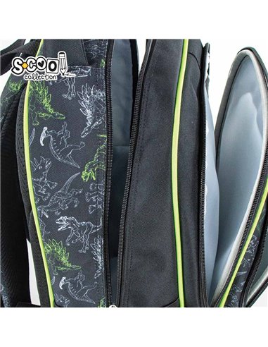 Ghiozdan scoala ergonomic 3D S-COOL SC2652, Motiv dinosaurs
