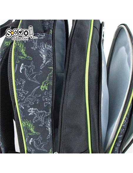 Ghiozdan scoala ergonomic 3D S-COOL SC2652, Motiv dinosaurs