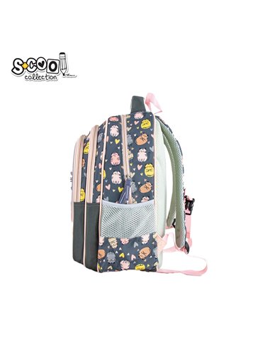 Ghiozdan scoala ergonomic 3D S-COOL SC2651, Motiv purrfect