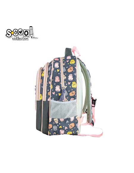 Ghiozdan scoala ergonomic 3D S-COOL SC2651, Motiv purrfect