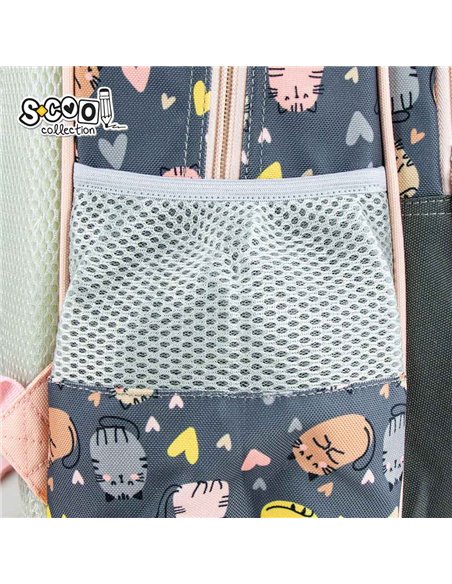Ghiozdan scoala ergonomic 3D S-COOL SC2651, Motiv purrfect
