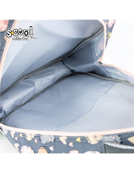 Ghiozdan scoala ergonomic 3D S-COOL SC2651, Motiv purrfect