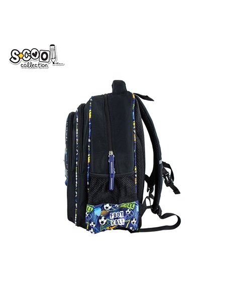 Ghiozdan scoala 3D S-COOL SC2654, Motiv football