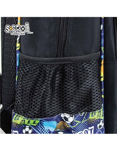 Ghiozdan scoala 3D S-COOL SC2654, Motiv football