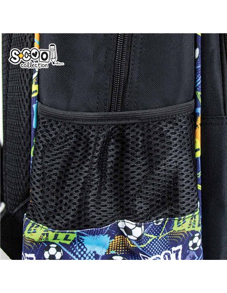 Ghiozdan scoala 3D S-COOL SC2654, Motiv football