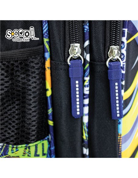 Ghiozdan scoala 3D S-COOL SC2654, Motiv football