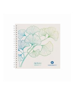 Notes cu spira Herlitz 50033522, 100 file punctat, Motiv ginko greenline