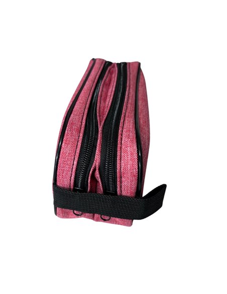 Penar etui dreptunghiular cu 2 fermoare, Caramiziu