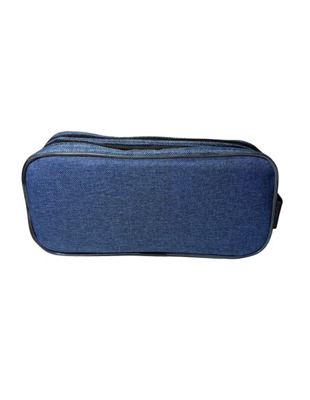 Penar etui dreptunghiular cu 2 fermoare, Bleu