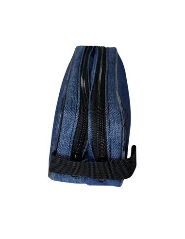 Penar etui dreptunghiular cu 2 fermoare, Bleu