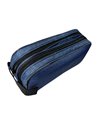 Penar etui dreptunghiular cu 2 fermoare, Bleu