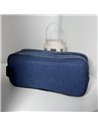 Penar etui dreptunghiular cu 2 fermoare, Bleu
