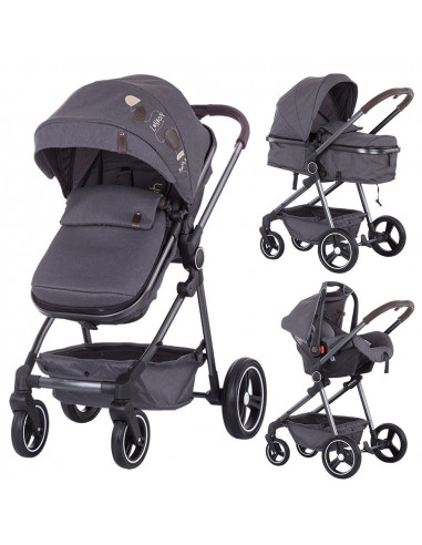 Carucior Chipolino Noah 3 in 1 grey denim,ST-KKNH02001GD
