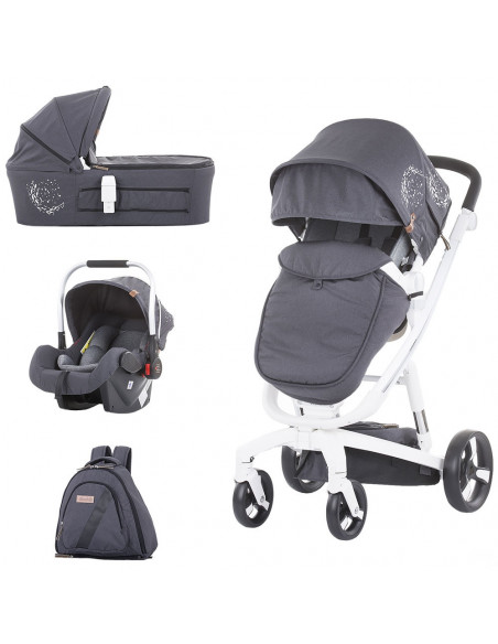 Carucior Chipolino Electra 3 in 1 silver cu cadru