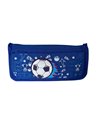 Penar etui dreptungiular cu 2 fermoare, Motiv fotball, Albastru