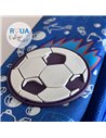 Penar etui dreptungiular cu 2 fermoare, Motiv fotball, Albastru