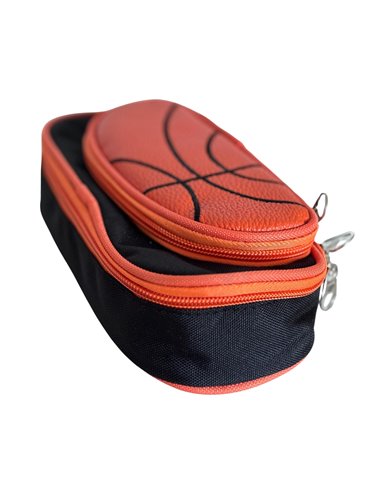 Penar etui dreptungiular cu 2 fermoare, Motiv baschet