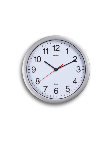 MA-90526-95,Ceas de perete, D-25 cm, cifre arabe, cadran alb, MAUL Run - rama plastic argintie