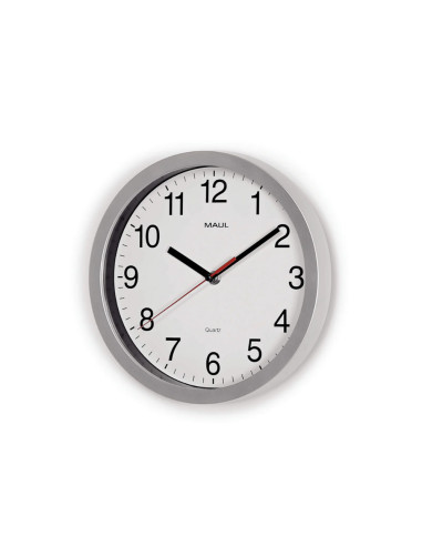 MA-90526-95,Ceas de perete, D-25 cm, cifre arabe, cadran alb, MAUL Run - rama plastic argintie