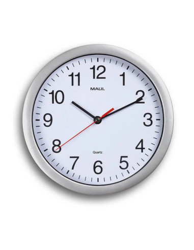 MA-90526-95,Ceas de perete, D-25 cm, cifre arabe, cadran alb, MAUL Run - rama plastic argintie