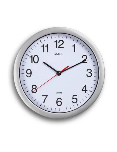 MA-90526-95,Ceas de perete, D-25 cm, cifre arabe, cadran alb, MAUL Run - rama plastic argintie