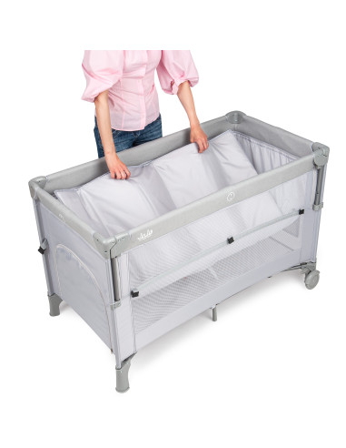JU7975-Dreamy-Cloud,Patut pliant 2 nivele Juju DreamyCloud, Grey