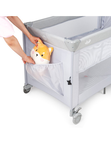 JU7975-Dreamy-Cloud,Patut pliant 2 nivele Juju DreamyCloud, Grey