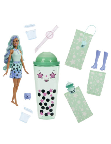 MTHTJ21,Barbie Pop Reveal Bubble Tea Papusa Barbie Green Tea