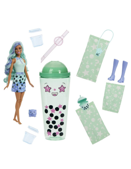 MTHTJ21,Barbie Pop Reveal Bubble Tea Papusa Barbie Green Tea