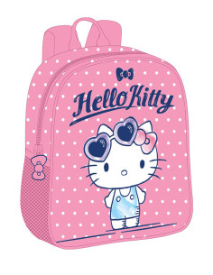 HKRS2428-2,Ghiozdan gradinita hello kitty dots roz pigna