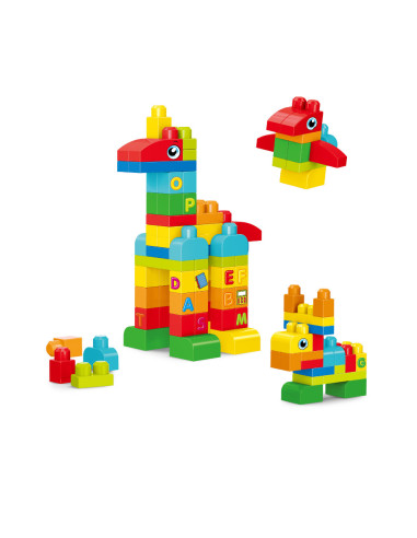 188-646A,Set de constructie in cutie - Animalute (62 piese)