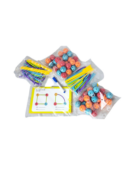 188-638,Set de constructie STEAM - Forme 3D ( 140 piese)