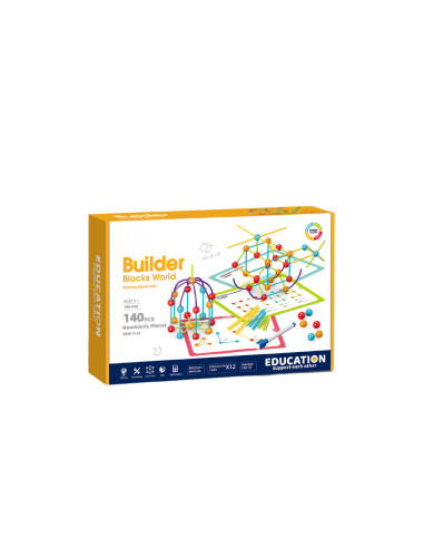 188-638,Set de constructie STEAM - Forme 3D ( 140 piese)