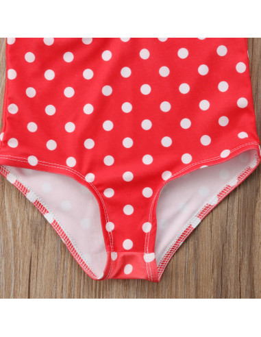 UP-drl47b2q1,Costum de baie Rosu cu buline Drool, Diverse marimi