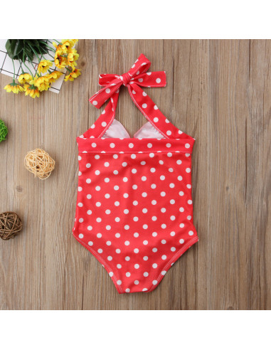 UP-drl47b2q1,Costum de baie Rosu cu buline Drool, Diverse marimi
