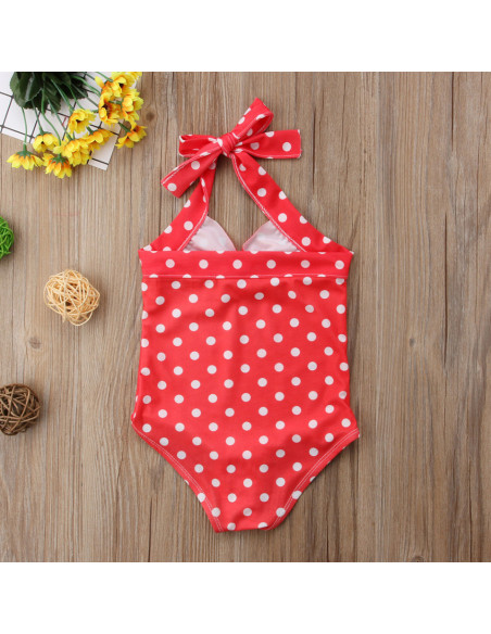 UP-drl47b2q1,Costum de baie Rosu cu buline Drool, Diverse marimi