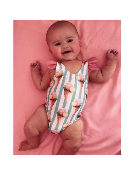 UP-drl47b2ai5,Costum de baie cu Inghetata si dungi turcoaz Drool, Diverse marimi