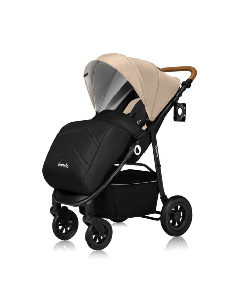 BN-LO-NATT_BEIGE_SAND,Carucior sport, Lionelo, Natt, De la nastere, Cu accesorii si capotina XXL reglabila, 0 - 22 kg, Conform c