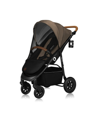 BN-LO-NATT_BEIGE_SAND,Carucior sport, Lionelo, Natt, De la nastere, Cu accesorii si capotina XXL reglabila, 0 - 22 kg, Conform c