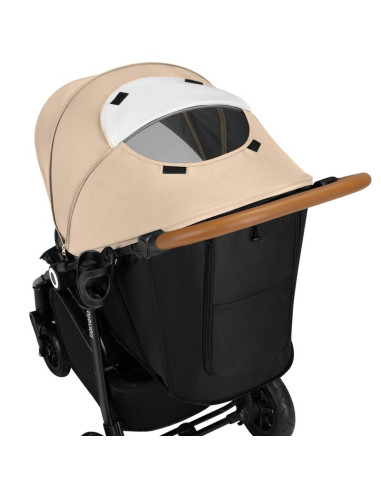BN-LO-NATT_BEIGE_SAND,Carucior sport, Lionelo, Natt, De la nastere, Cu accesorii si capotina XXL reglabila, 0 - 22 kg, Conform c