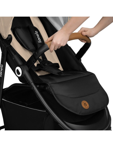 BN-LO-NATT_BEIGE_SAND,Carucior sport, Lionelo, Natt, De la nastere, Cu accesorii si capotina XXL reglabila, 0 - 22 kg, Conform c