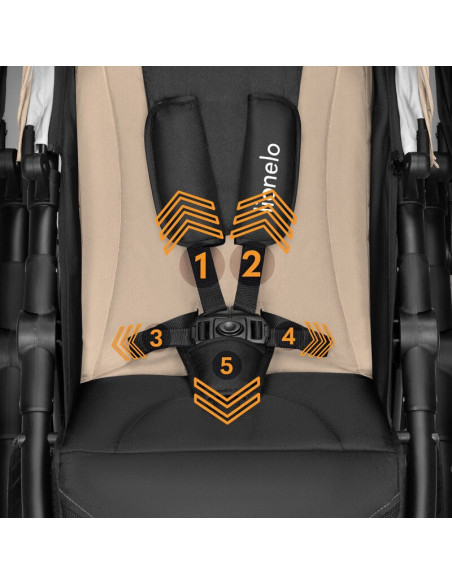 BN-LO-NATT_BEIGE_SAND,Carucior sport, Lionelo, Natt, De la nastere, Cu accesorii si capotina XXL reglabila, 0 - 22 kg, Conform c